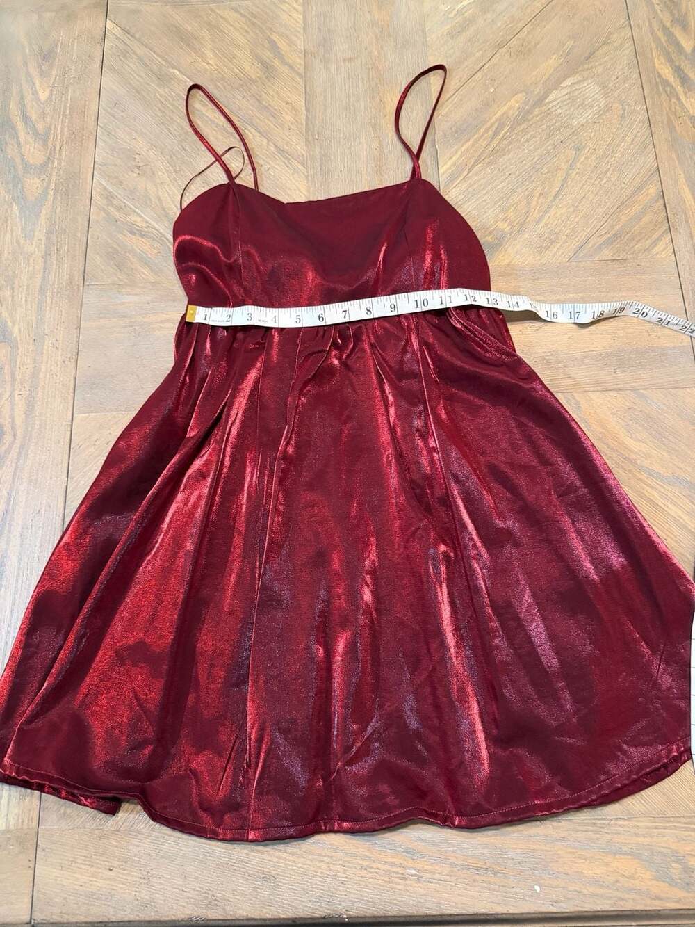 TCEC Metallic Red Spaghetti Strap Mini Dress Size S